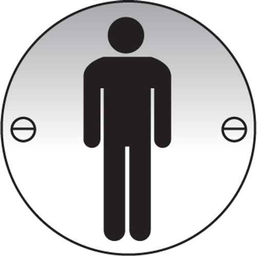 Gents symbol 76mm dia aluminium sign - Safety Sign Gents symbol 76mm dia aluminium sign - Safety Sign