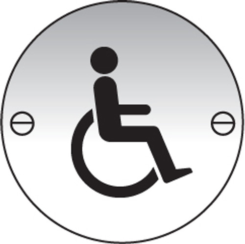 Disabled symbol 76mm dia aluminium sign - Safety Sign Disabled symbol 76mm dia aluminium sign - Safety Sign