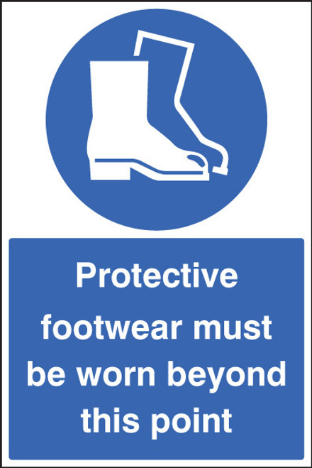 Protective footwear must be worn floor graphic 400x600mm - Safety Sign