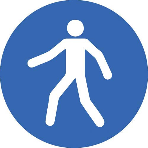 Pedestrian floor graphic 400mm dia