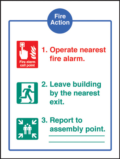 Fire action - EEC - Safety Sign
