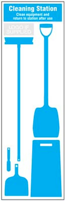 Cleaning Station Shadow Board - 5 piece 600x2000mm 10mm foam pvc - Safety Sign