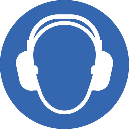 Ear protectors floor graphic 400mm dia - Safety Sign