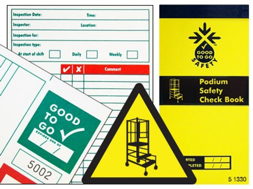 Good To Go Podium Steps Safety Check Book - Safety Sign Good To Go Podium Steps Safety Check Book - Safety Sign