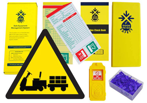 Good To Go Safety Tow Tractor Weekly Kit (1 tag, 100 seals, 2 check books & 1 wallet with pen)