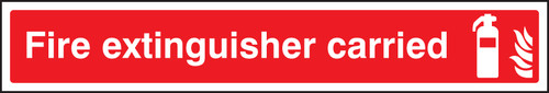 Fire extinguisher carried (sav on face for window) - Safety Sign Fire extinguisher carried (sav on face for window) - Safety Sign