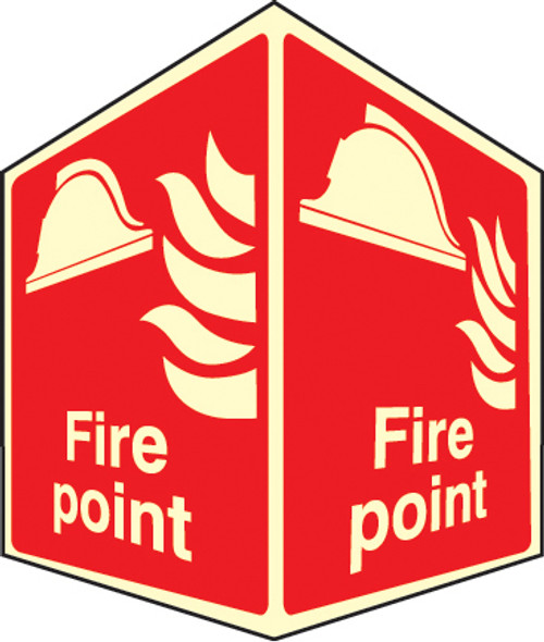 Fire point - projecting sign photoluminescent - Safety Sign Fire point - projecting sign photoluminescent - Safety Sign