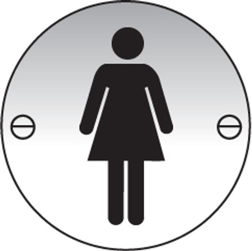 Ladies symbol 76mm dia aluminium sign - Safety Sign Ladies symbol 76mm dia aluminium sign - Safety Sign