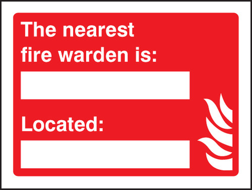 The Nearest Fire Warden Is - Safety Sign The Nearest Fire Warden Is - Safety Sign