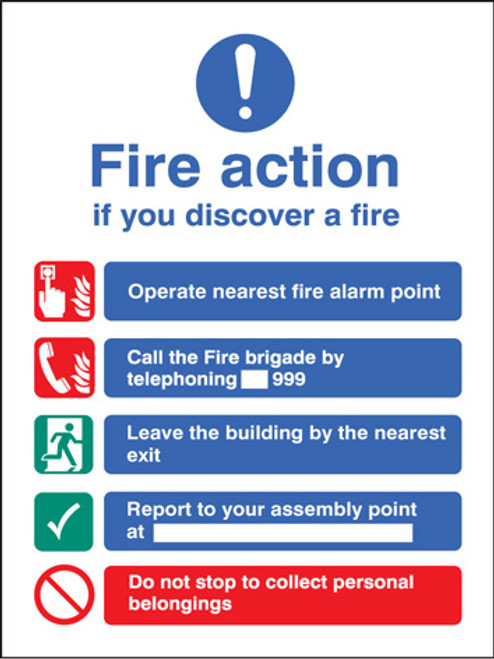 Fire action EEC (manual without lift)   - Safety Sign