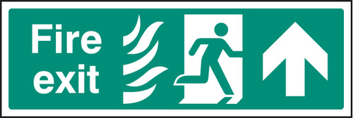 Fire exit - arrow up HTM - Safety Sign