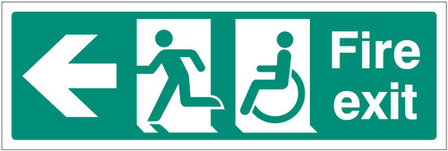 Disabled fire exit <--- - Safety Sign