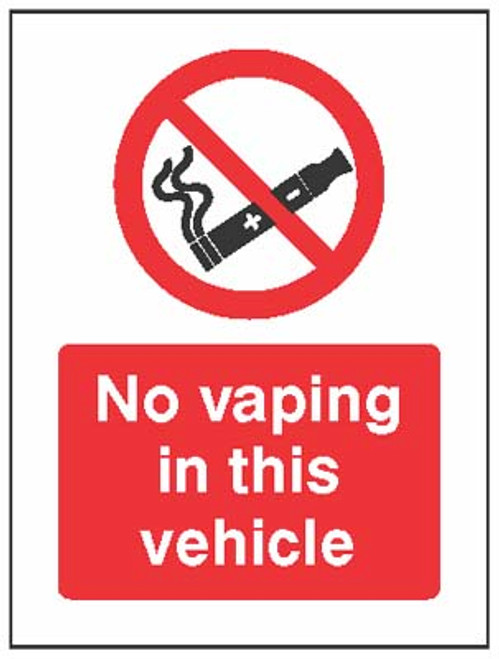 No vaping in this vehicle - Safety Sign