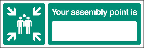 Your assembly point is 450x150mm rigid plastic - Safety Sign Your assembly point is 450x150mm rigid plastic - Safety Sign
