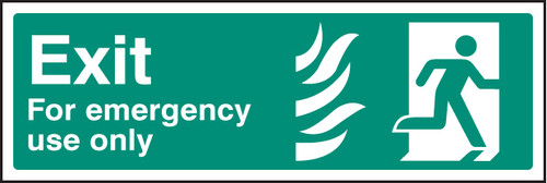 Exit for emergency use only - right HTM - Safety Sign