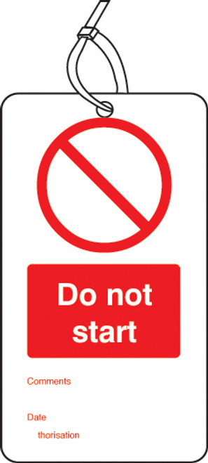 Do not start off double sided safety tags (pack of 10) Do not start off double sided safety tags (pack of 10)