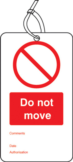 Do Not Move Double Sided Safety Tags (Pack Of 10) Do Not Move Double Sided Safety Tags (Pack Of 10)