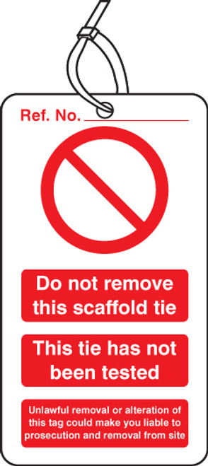 Scaffold Tie Do Not Remove Double Sided Safety Tags (Pack Of 10) Scaffold Tie Do Not Remove Double Sided Safety Tags (Pack Of 10)