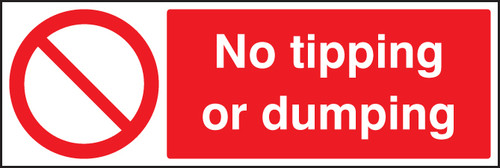 No tipping or dumping - Safety Sign