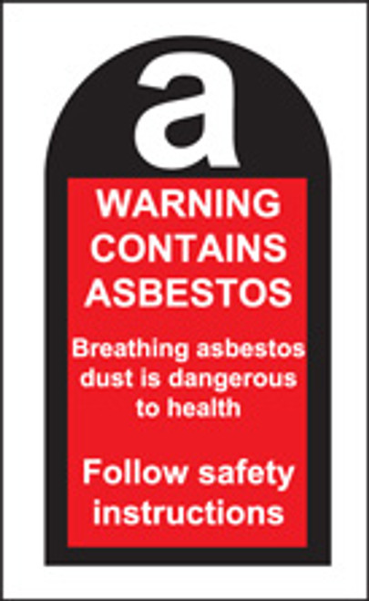 100 Self Adhesive labels 27x50mm contains asbestos