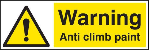 Warning anti climb paint - Safety Sign