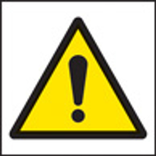 100 Self Adhesive labels 50x50mm warning exclamation