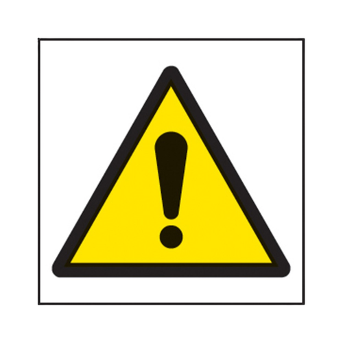 100 Self Adhesive Labels 50X50mm Warning Exclamation