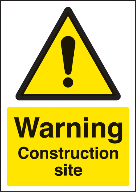 Warning construction site - A4 sav - Safety Sign Warning construction site - A4 sav - Safety Sign