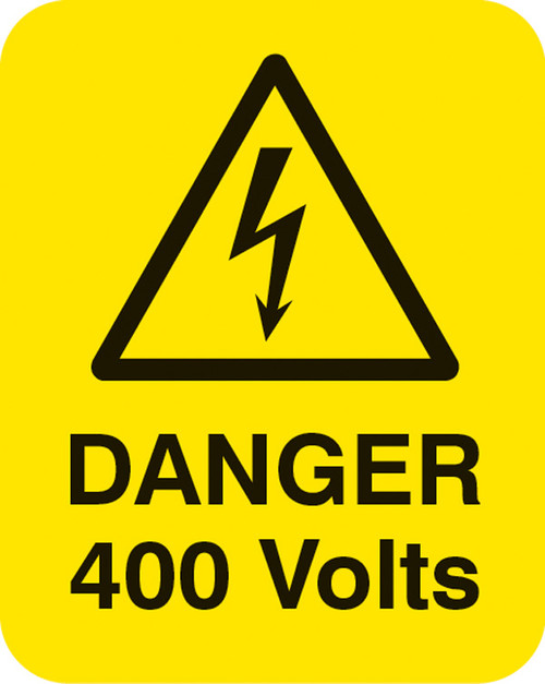 Danger 400 volts Sheet of 25 labels 40x50mm - Safety Sign Danger 400 volts Sheet of 25 labels 40x50mm - Safety Sign