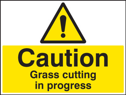 Caution grass cutting in progress - Safety Sign Caution grass cutting in progress - Safety Sign
