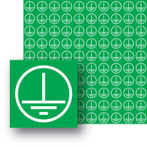 Earth label sheet of 100 12.5x12.5mm - Safety Sign