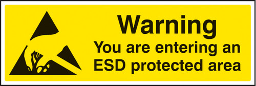 Warning you are entering an ESD protected area - Safety Sign Warning you are entering an ESD protected area - Safety Sign