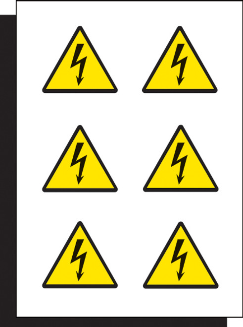 Electricity label 50mm sheet of 6 - Safety Sign Electricity label 50mm sheet of 6 - Safety Sign