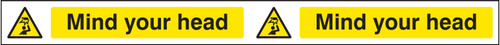 Mind Your Head Strip 400X35mm - Safety Sign Mind Your Head Strip 400X35mm - Safety Sign