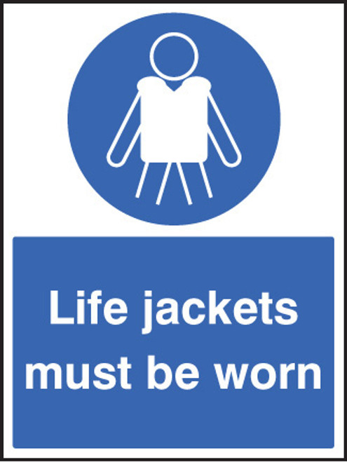 Life jackets must be worn - Safety Sign