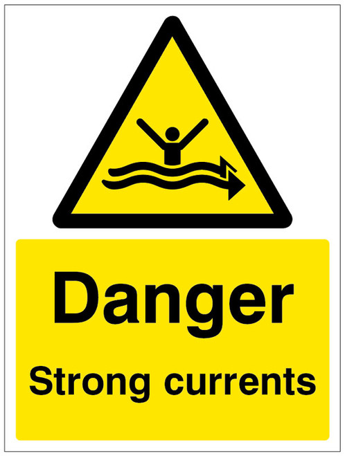 Danger strong currents - Safety Sign