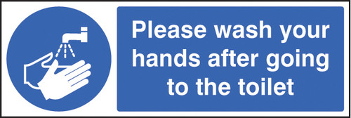 Please wash your hands after going to toilet - Safety Sign