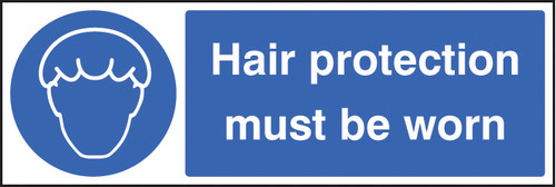 Hair protection must be worn - Safety Sign