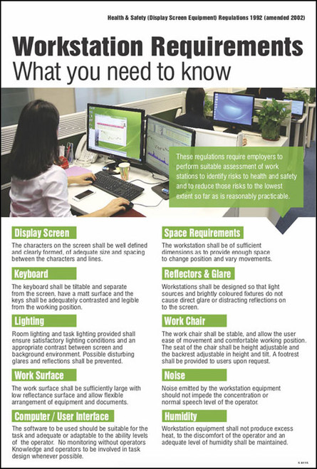 Display Screen Equipment Regulations 1992 Poster - Safety Sign