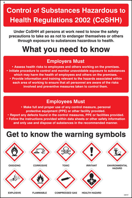Control Substances Hazardous To Health Poster - Safety Sign Control Substances Hazardous To Health Poster - Safety Sign