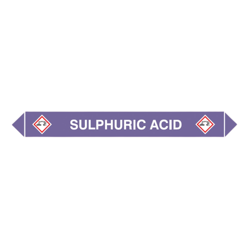 Flow Marker Pk Of 5 Sulphuric Acid - Safety Sign