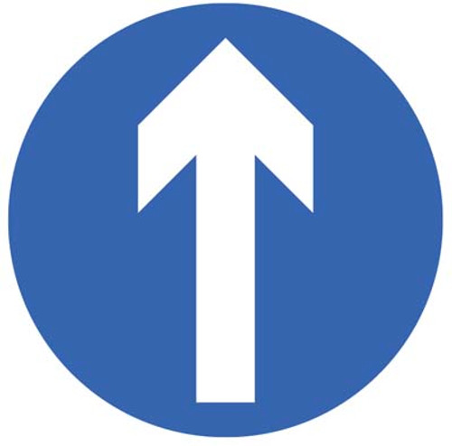 One way symbol floor graphic 400mm dia
