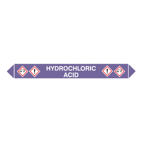 Flow Marker Pk Of 5 Hydrochloric Acid - Safety Sign