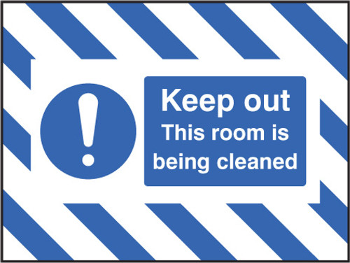Door Screen Sign- Keep out, this room is being cleaned 600x450mm - Safety Sign