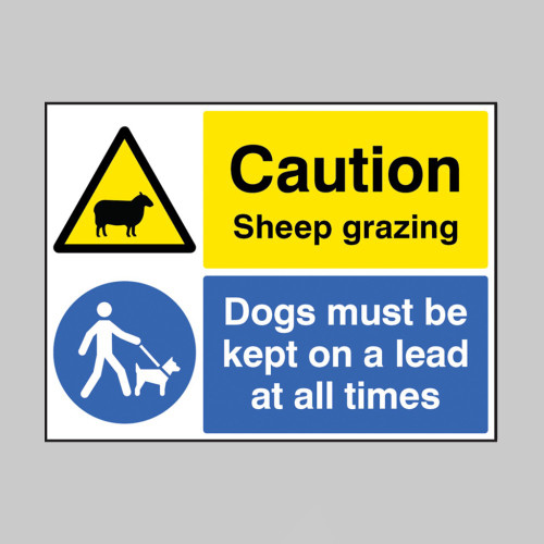 Warning Sheep grazing Dogs must be kept on a lead - Safety Sign Warning Sheep grazing Dogs must be kept on a lead - Safety Sign
