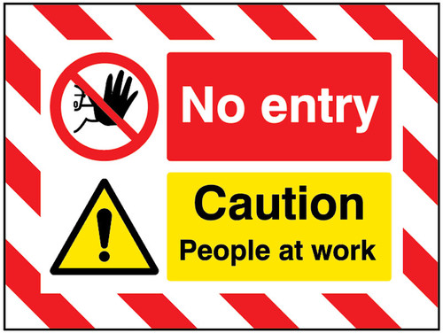 Door Screen Sign- No entry Caution People at work 600x450mm - Safety Sign Door Screen Sign- No entry Caution People at work 600x450mm - Safety Sign