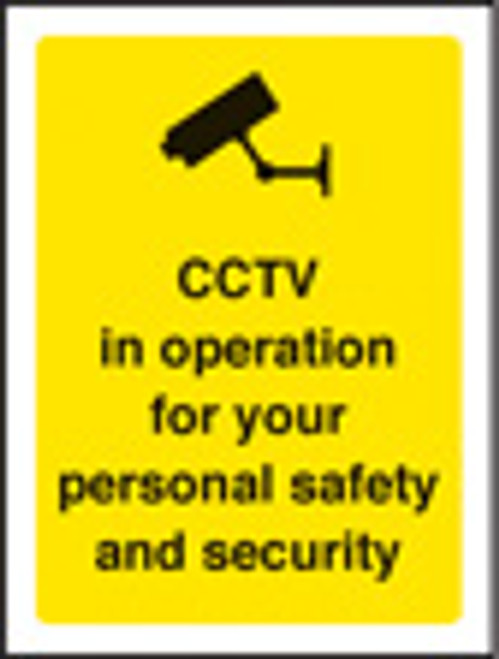 CCTV in operation for your safety 75x100mm sav on face - Safety Sign CCTV in operation for your safety 75x100mm sav on face - Safety Sign