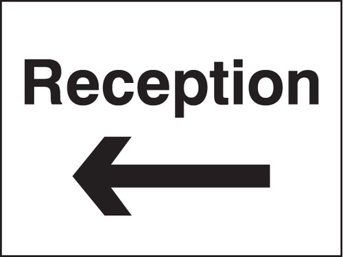 Reception arrow left - Safety Sign Reception arrow left - Safety Sign