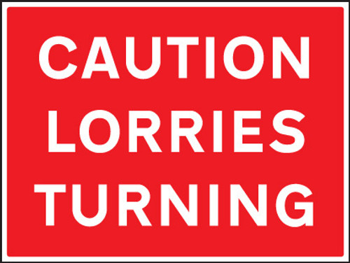 Caution lorries turning - Safety Sign