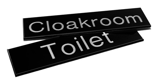 Engraved Sign with adhesive backing - 300x100mm White text on black - Safety Sign Engraved Sign with adhesive backing - 300x100mm White text on black - Safety Sign
